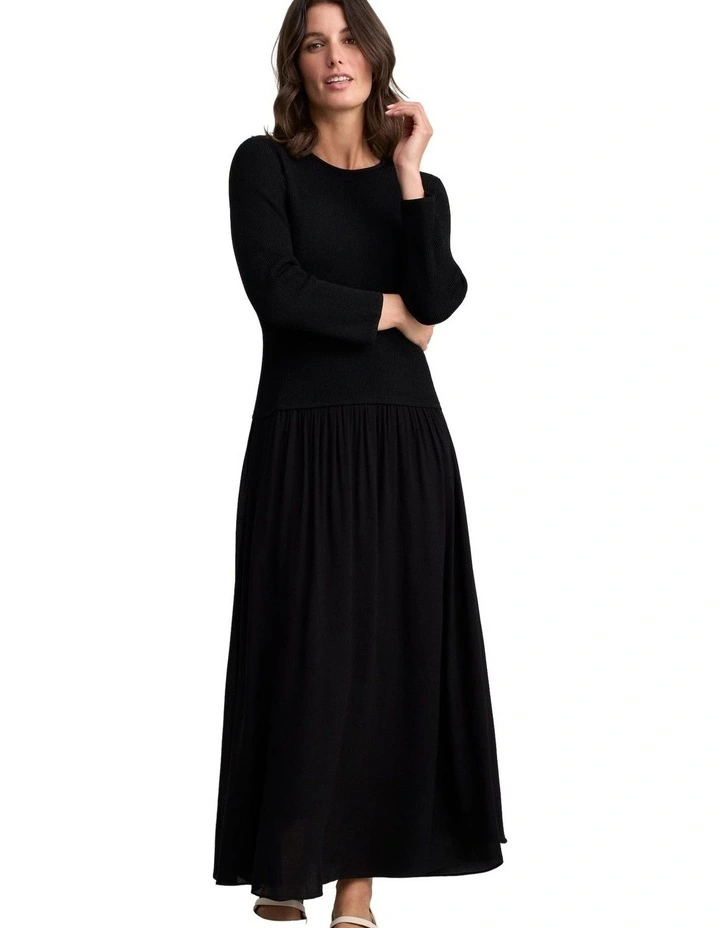 Mix Media Dress - Black image 1