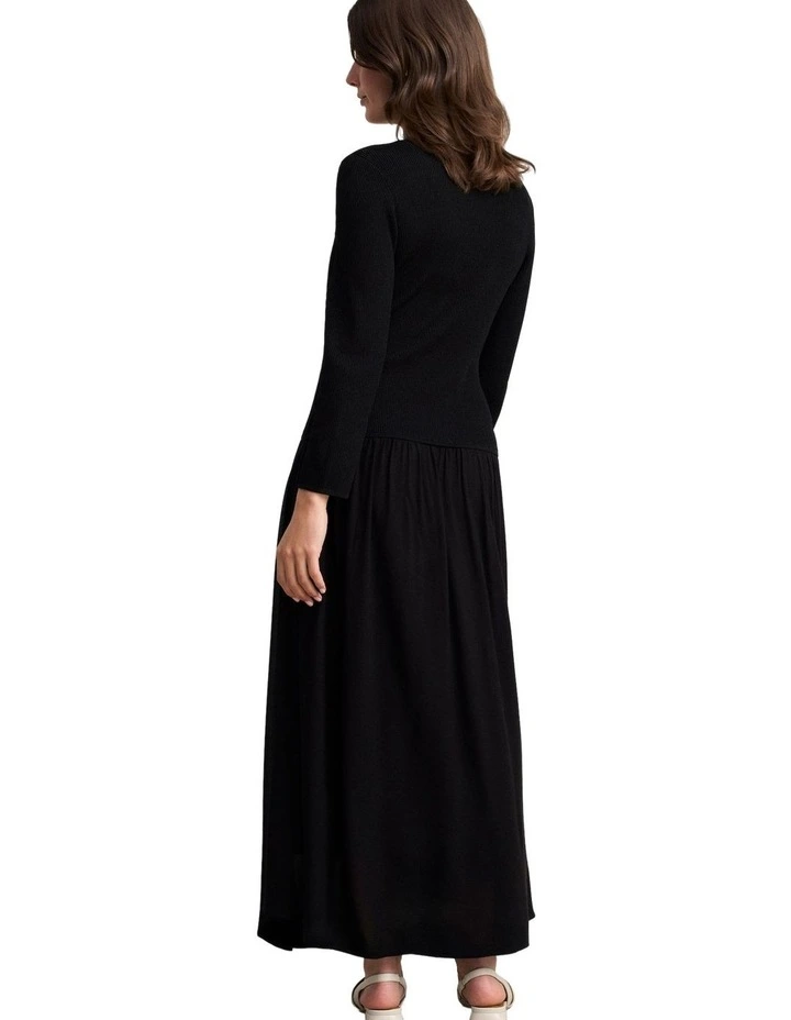 Mix Media Dress - Black image 2