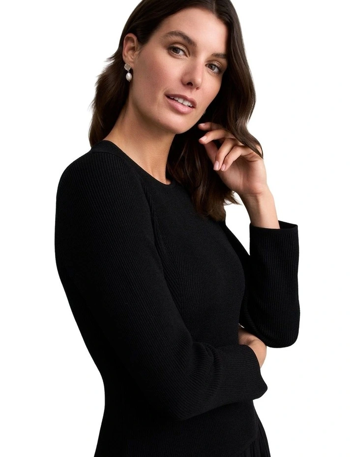 Mix Media Dress - Black image 3