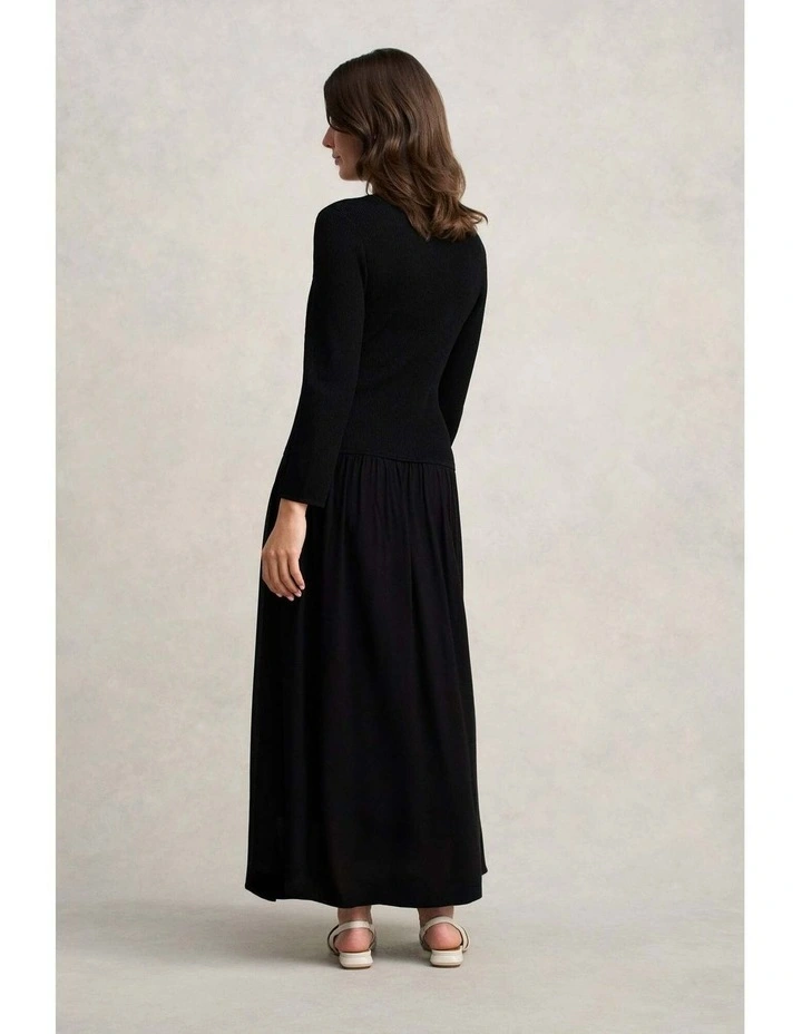 Mix Media Dress - Black image 5