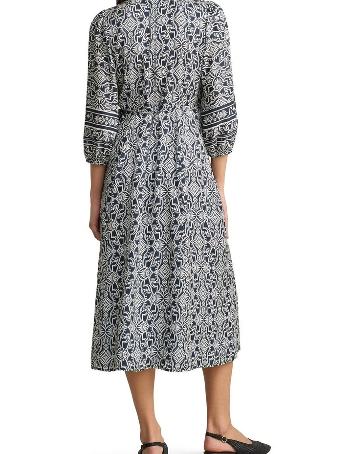 Printed Wrap Dress - Two Tone Print image 2