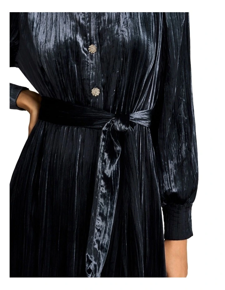 Velvet Shirt Dress - Ink image 6