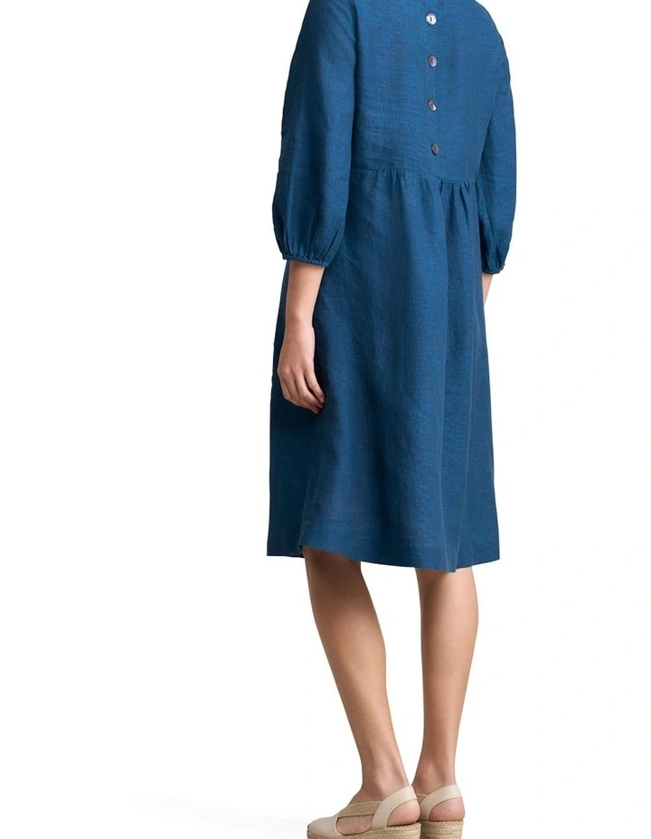 Linen Dress - Navy Delave image 2