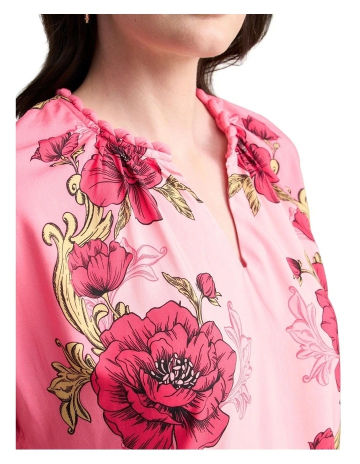 Twist Detail Top - Sunset Glow Print image 3