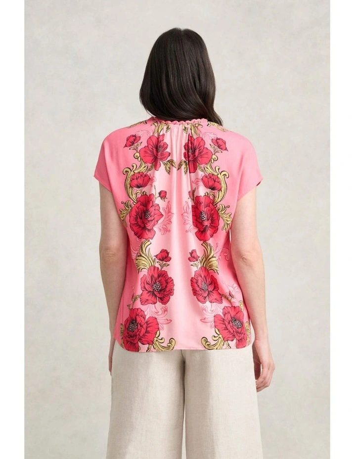 Twist Detail Top - Sunset Glow Print image 5