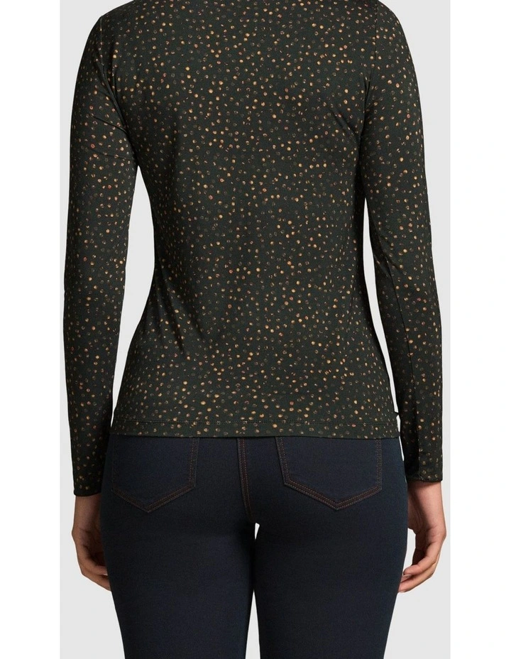 Long Sleeve Crew Neck Top - Dappled Print image 2