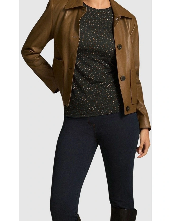 Long Sleeve Crew Neck Top - Dappled Print image 3