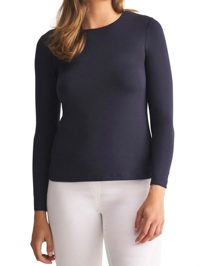 Long Sleeve Crew Neck Top - Ink image 1