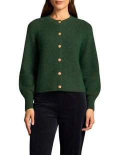 Blouson Sleeve Cardigan - Clover