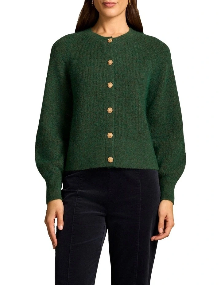 Blouson Sleeve Cardigan - Clover image 1