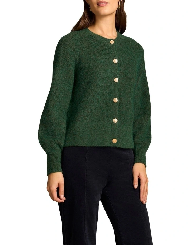 Blouson Sleeve Cardigan - Clover image 3