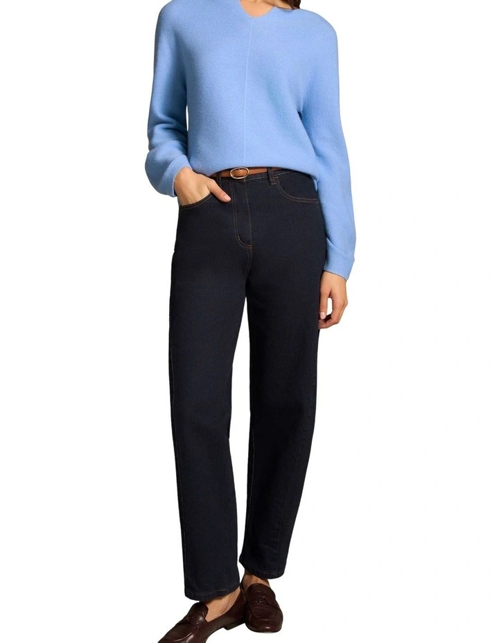 Merino Notch Neck Jumper - Bright Periwinkle image 5