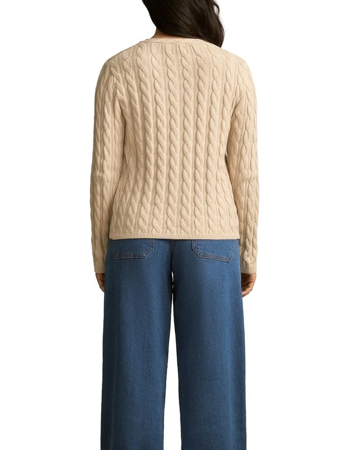Cable Detailed Cardigan - Champagne image 6