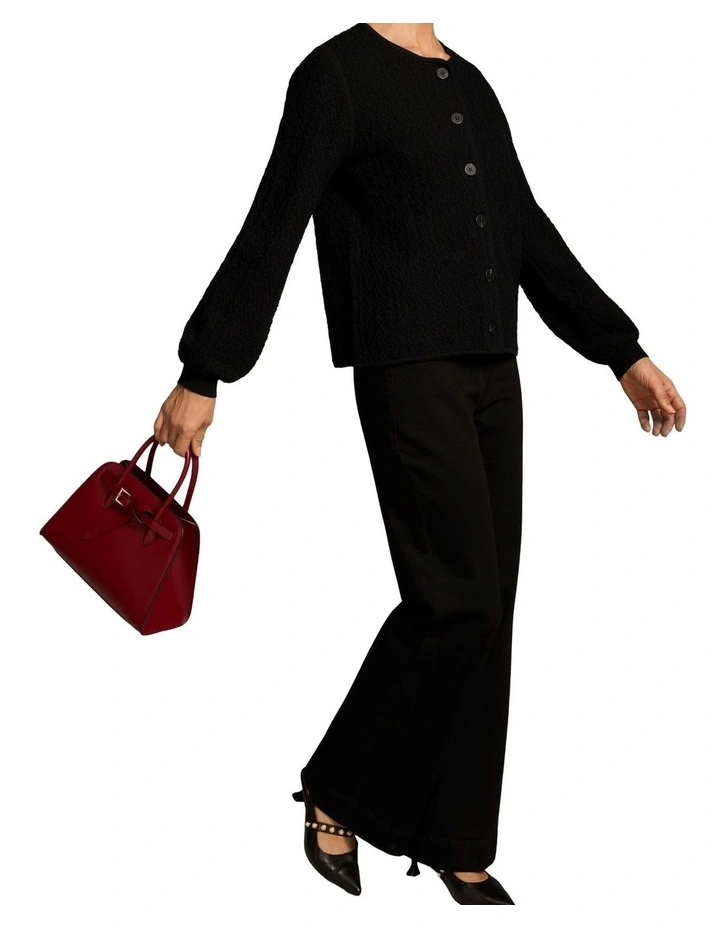 Textured Cardigan - Black image 3