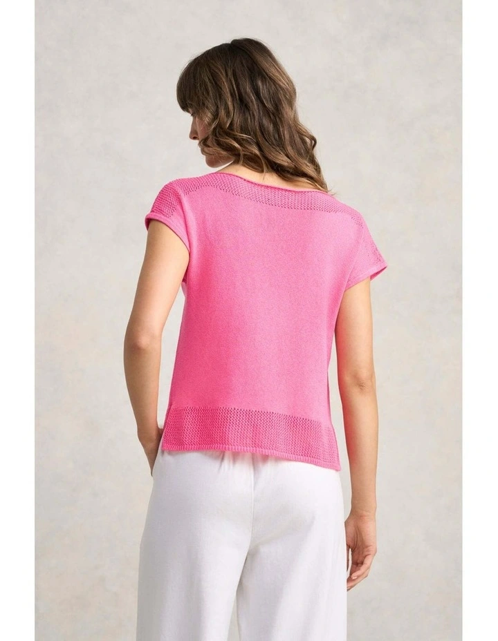 Crochet Trim Knit - Sunset Pink image 5