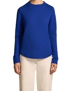 Merino Crew Neck Jumper - Topaz Blue