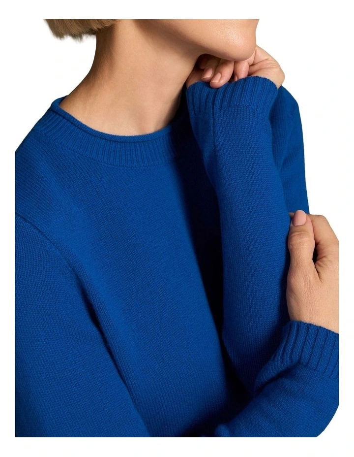 Merino Crew Neck Jumper - Topaz Blue image 4
