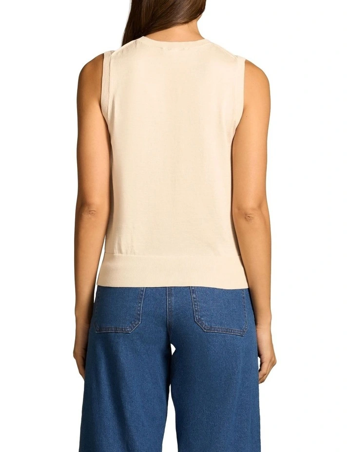 Cotton Knit Tank - Vanilla image 2