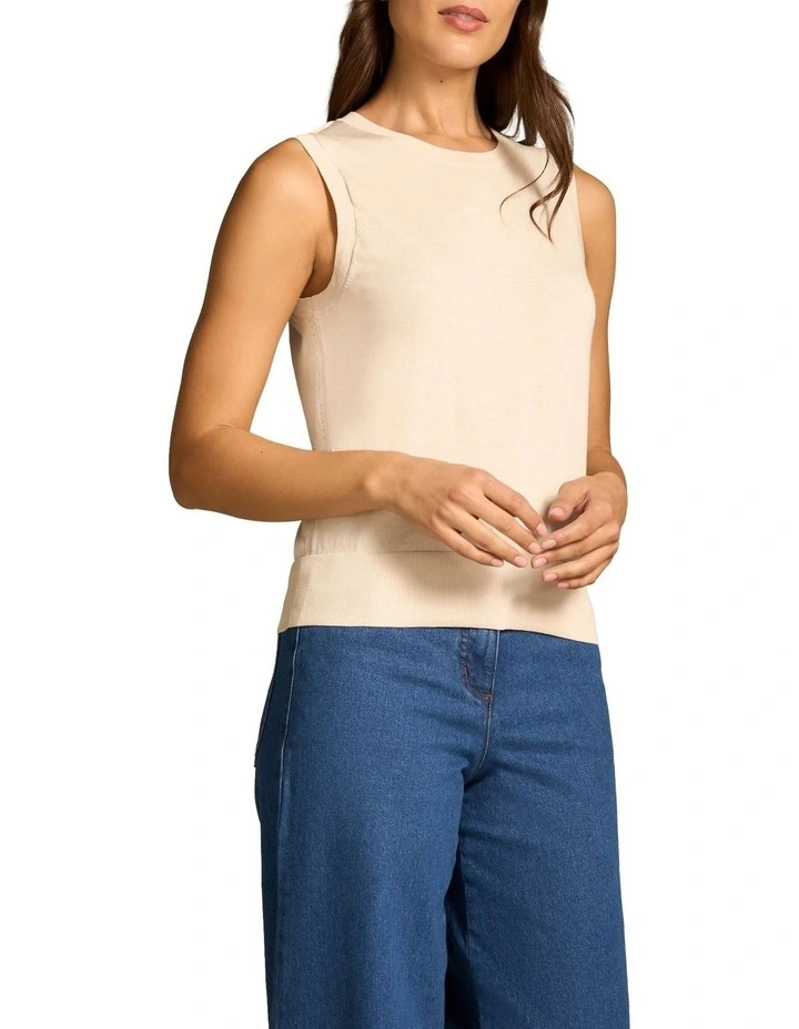 Cotton Knit Tank - Vanilla image 3