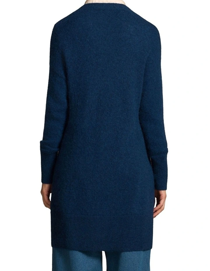 Button Through Mohair Cardigan in Midnight Blue image 2