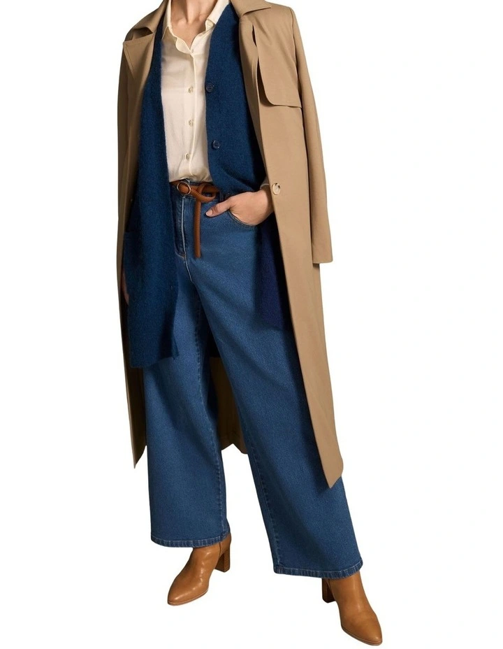 Button Through Mohair Cardigan in Midnight Blue image 3