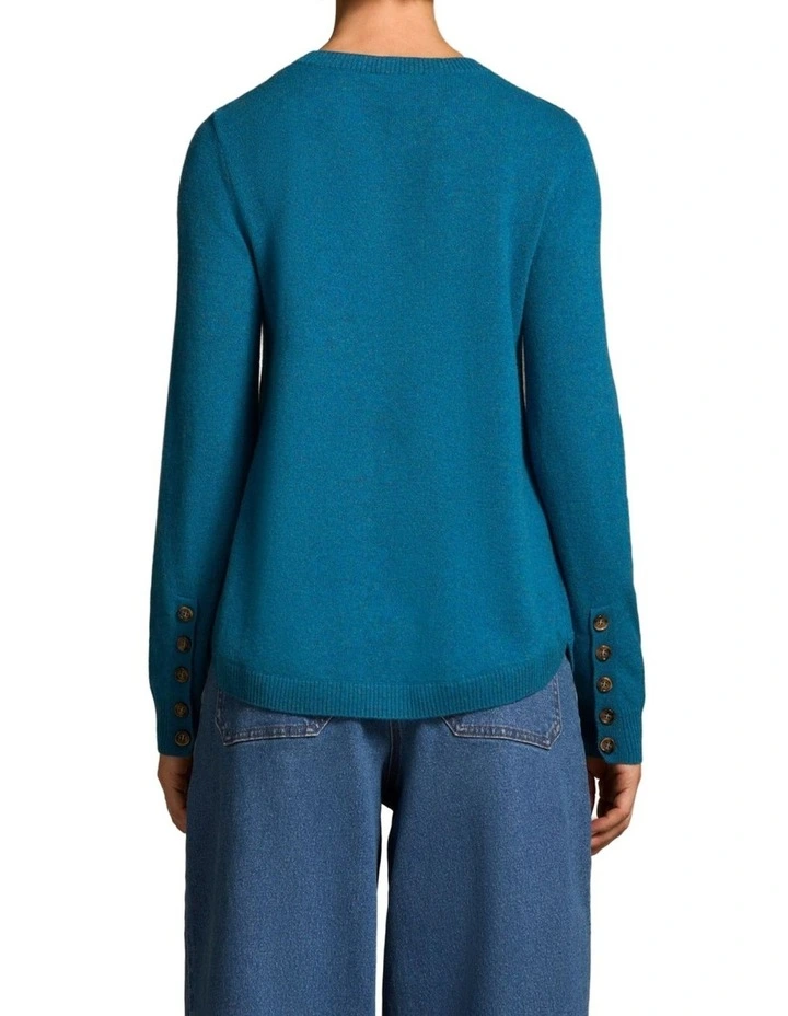 Merino Wool Jumper in Ocean Marle image 2