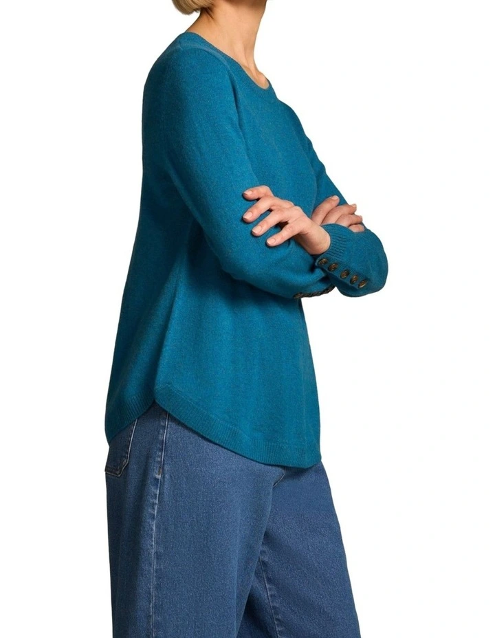Merino Wool Jumper in Ocean Marle image 3