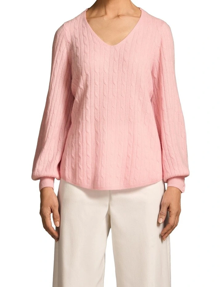 Cashmere Blouson Sleeve Jumper - Blossom image 1