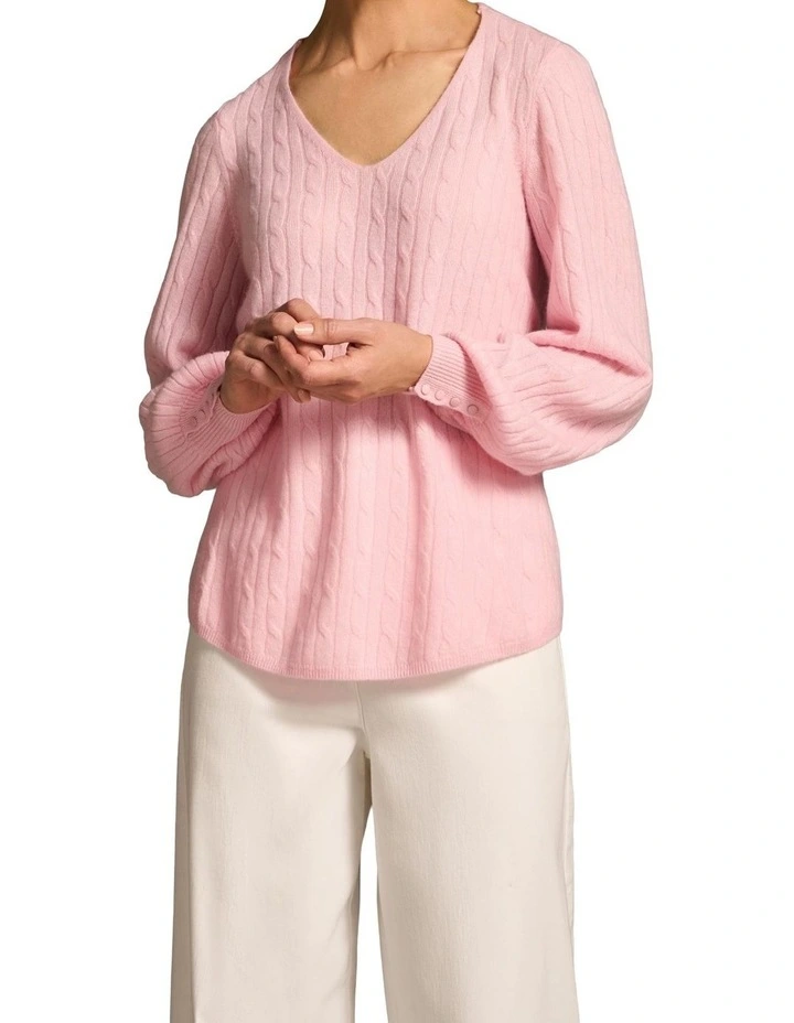 Cashmere Blouson Sleeve Jumper - Blossom image 3