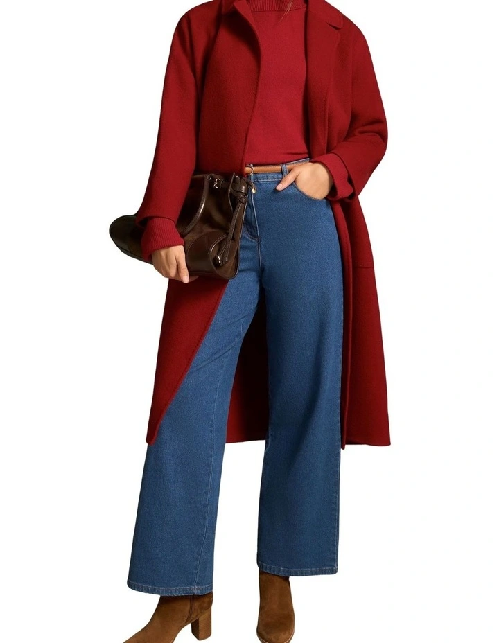 Side Split Merino Wool Jumper - Scarlet image 4