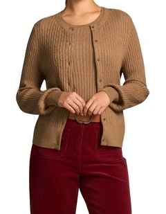 Cable Knit Cardigan - Praline