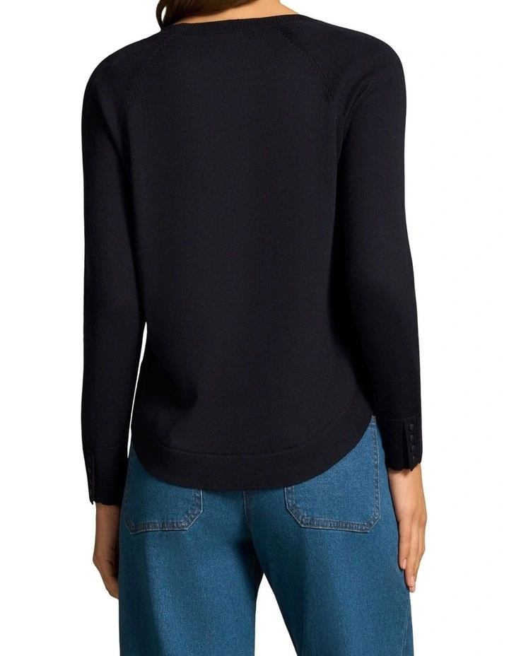 Extra Fine Merino Jumper - French Navy image 2