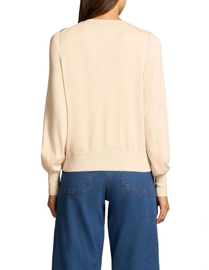 Cotton Knit Cardigan - Vanilla image 2