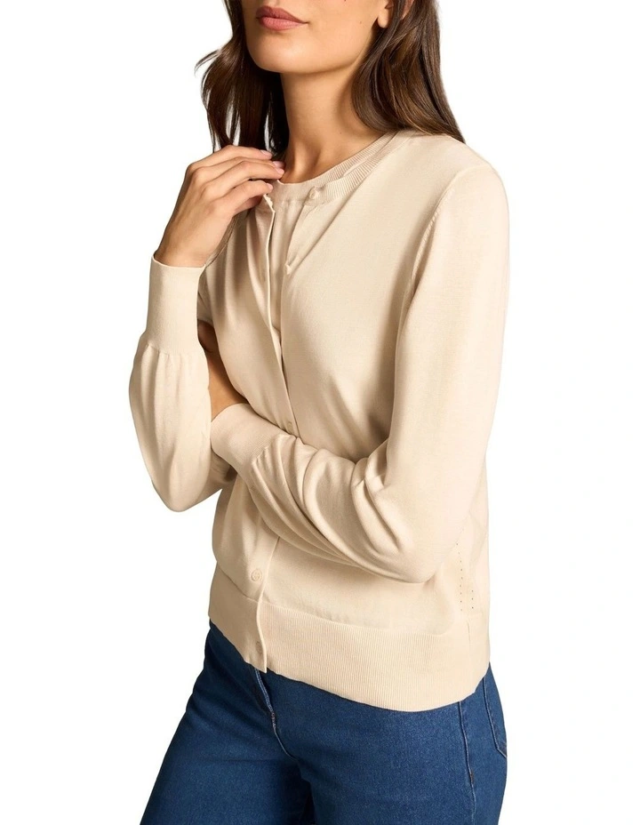 Cotton Knit Cardigan - Vanilla image 4