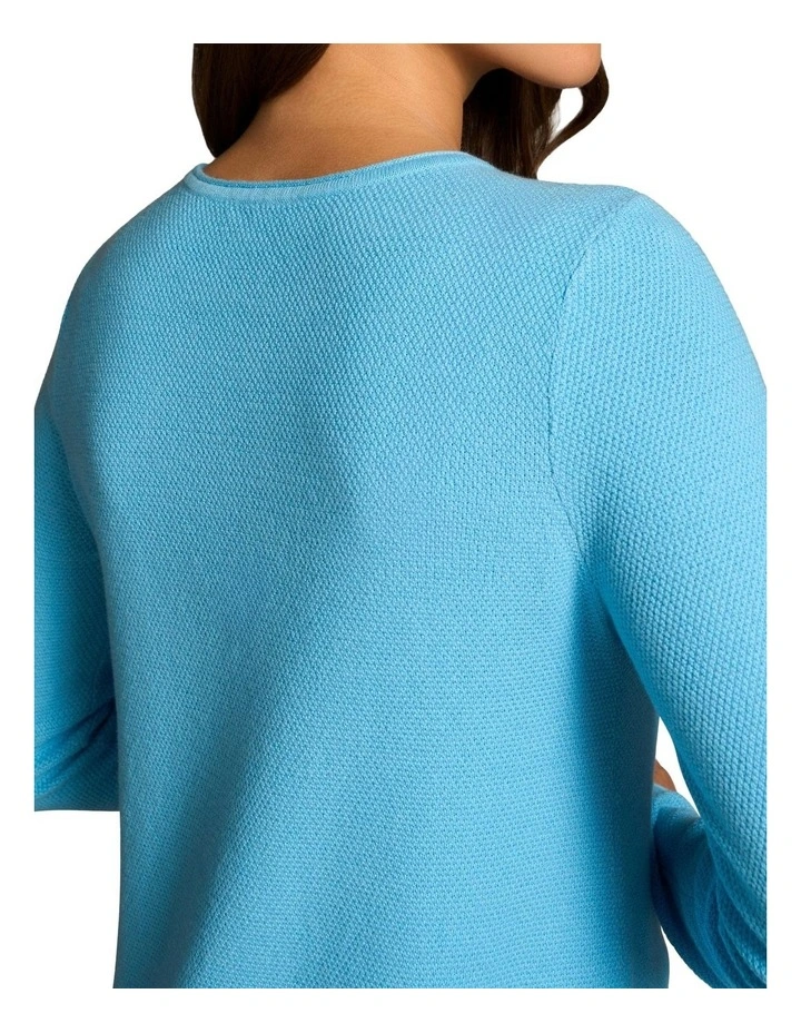 Cotton Mix Stitch Jumper in Radiant Blue image 5