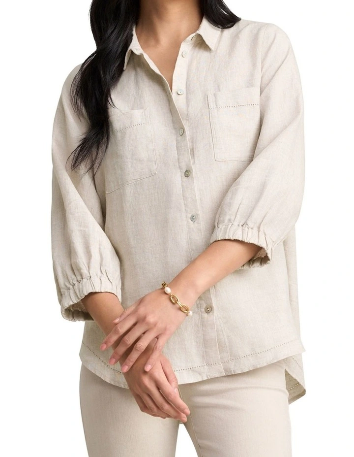 Essential Linen Shirt - Natural Cross Dye image 1