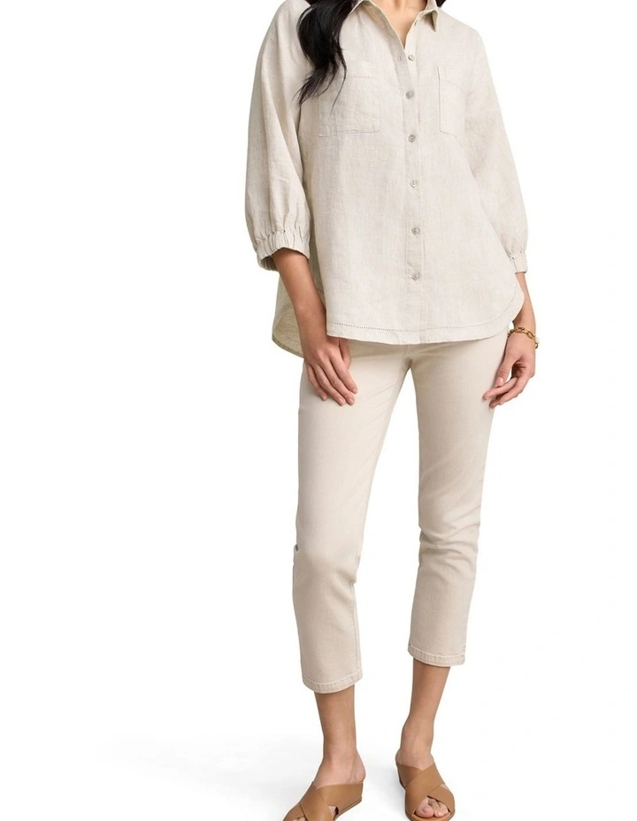 Essential Linen Shirt - Natural Cross Dye image 3