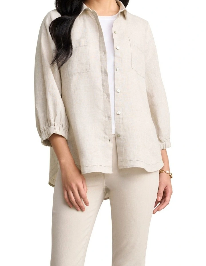 Essential Linen Shirt - Natural Cross Dye image 4