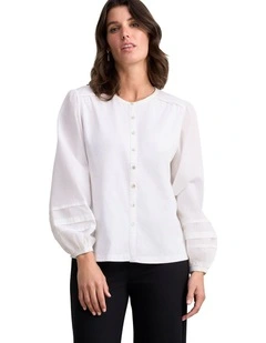 Jersey Mix Shirt in White