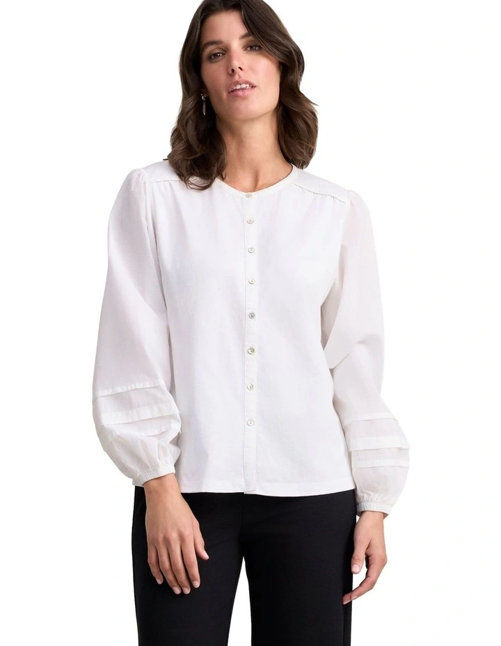 Jersey Mix Shirt in White image 1