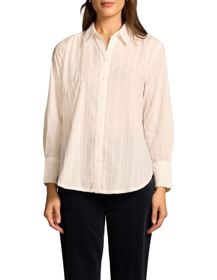 Textured Classic Shirt in White image 1