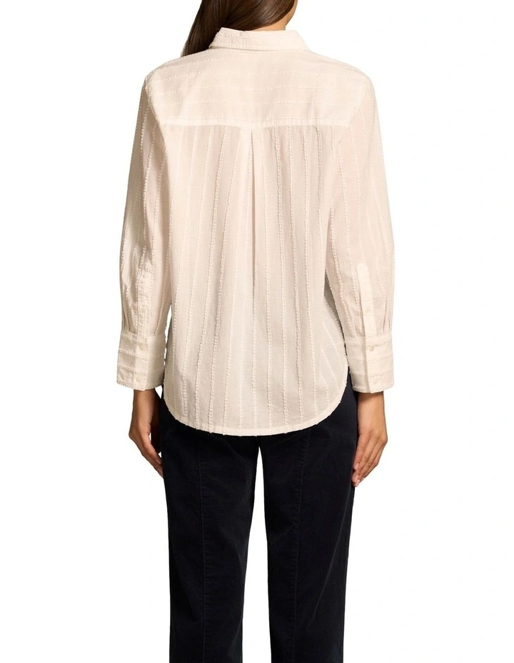 Textured Classic Shirt in White image 2