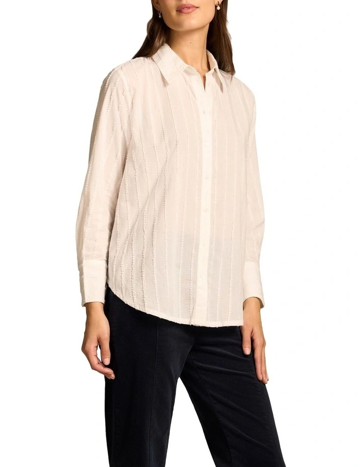 Textured Classic Shirt in White image 3