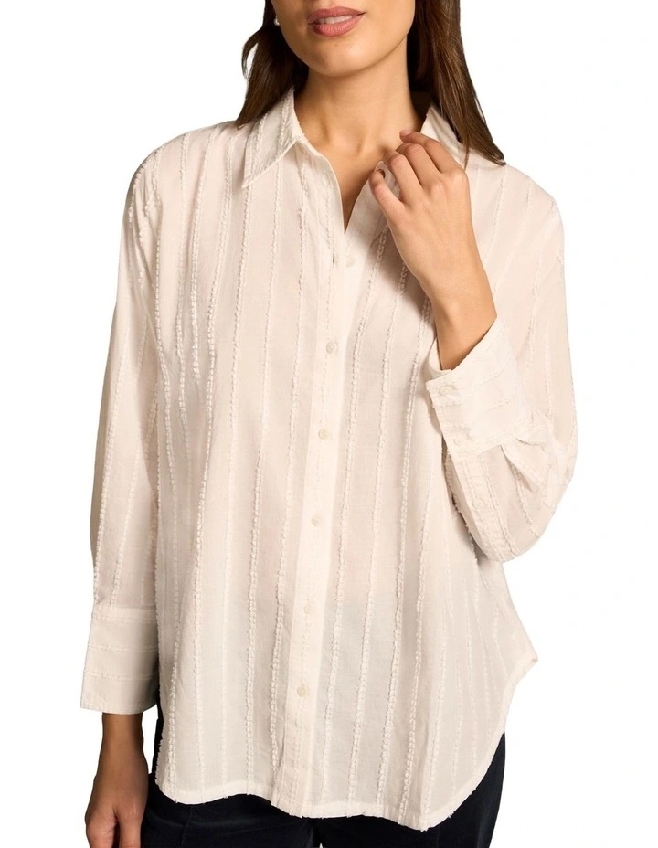 Textured Classic Shirt in White image 4
