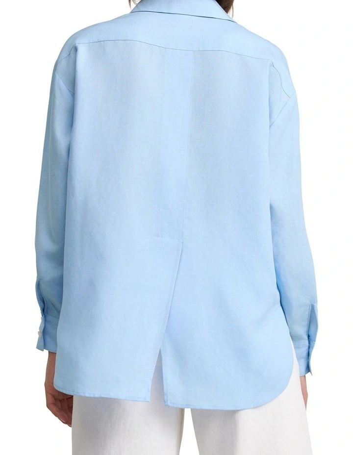 Split Back Relaxed Fit Shirt - Airey Blue image 2