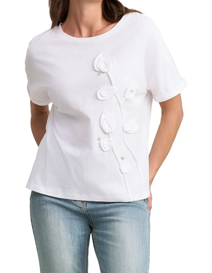 Cotton Applique T-Shirt - White image 1