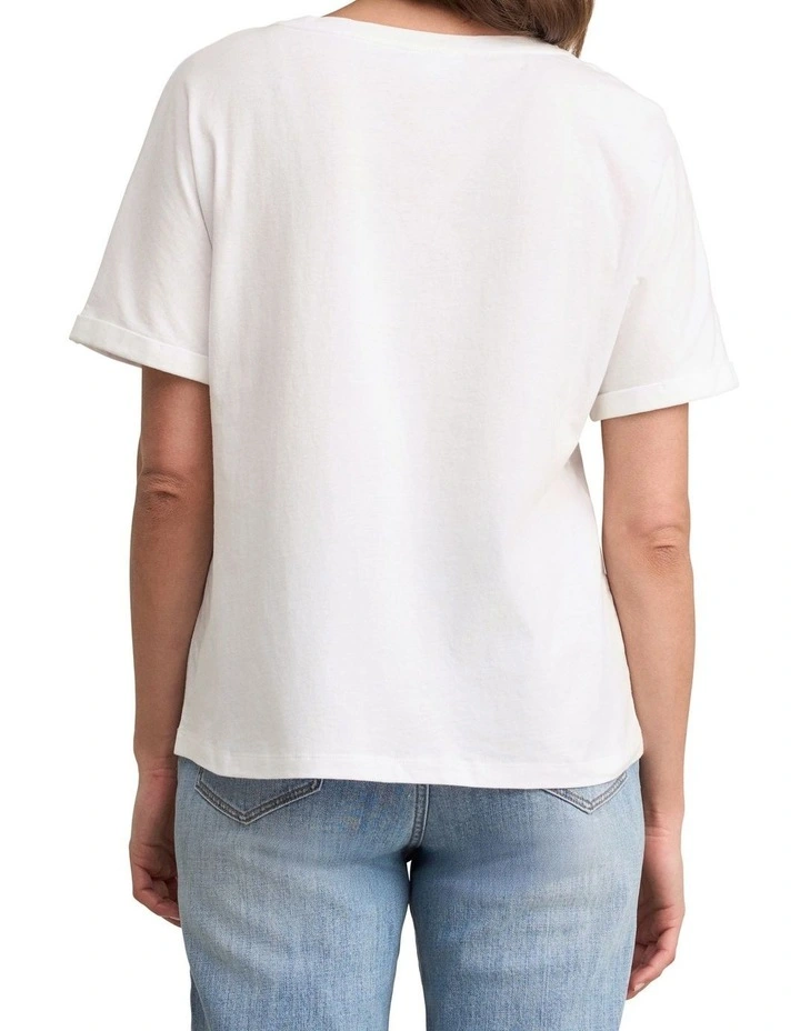 Cotton Applique T-Shirt - White image 2