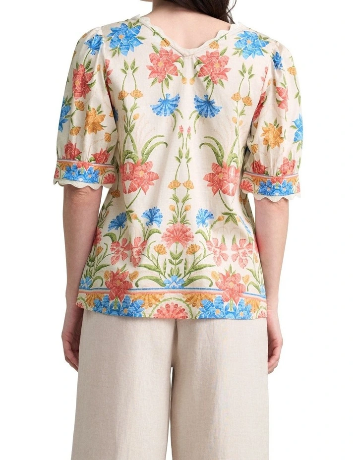 Scallop Detail Blouse - Paradise Print image 2