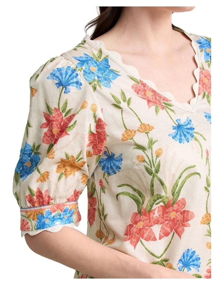 Scallop Detail Blouse - Paradise Print image 4
