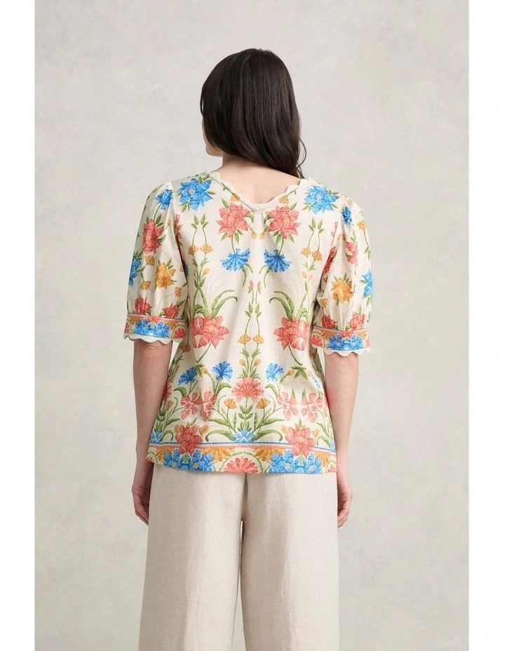Scallop Detail Blouse - Paradise Print image 5